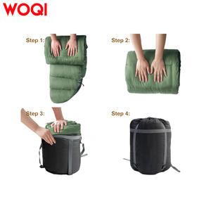 Saco de dormir tipo sobre para adultos Woqi, 200 cm de longitud, color verde militar, resistente al viento, para 3 estaciones, camping, senderismo al aire libre - Product Image 5