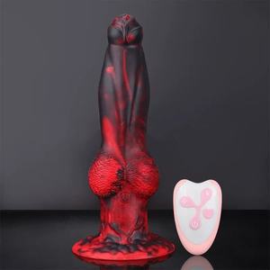 Alien Feuerdrachen Monster Dildo mit Fernbedienung, Elektrischer Teleskop-Vibrator aus Flüssigsilikon, <span class=keywords><strong>Masturbator</strong></span> für Frauen - Product Image 2