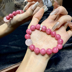 Bracelet en perles de quartz rose et de calcédoine [Rose <span class=keywords><strong>Maiden</strong></span>] – Création originale, améthyste rose – Best-seller TikTok/Xiaohongshu pour femmes - Product Image 2