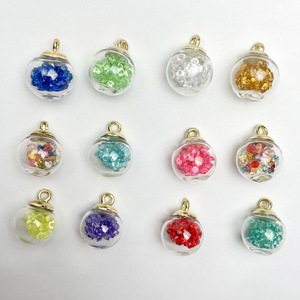 Accessoires de bijouterie <span class=keywords><strong>Pendentif</strong></span> <span class=keywords><strong>boule</strong></span> en verre transparent avec collier <span class=keywords><strong>strass</strong></span> en cristal de couleur <span class=keywords><strong>Pendentif</strong></span> à breloques personnalisé fait main - Product Image 1