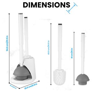 Hot Selling Bathroom <b>Cleaning</b> TPR Silicone Toilet <b>Brush</b> and Toilet Plunger With Holder Set - Product Image 5