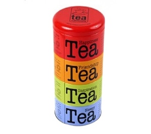 Factory Customise Printed Candy Gift Spice Tin Can Packing Round Set 3 4 Layer Stackable Tea Tins Box