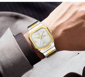 Reloj Reward Square Week para Hombre, Correa de Acero Sólido Simple con Cierre de Mariposa, Modelo RD613377M, Reloj Masculino - Product Image 4