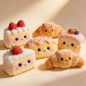 Custom Fun Bread Cake Plush Toy Stuffed Birthday Cake Doll Soft Cute Pillow Home Decor Gift Kid Personalized Pattern Logo Design - Product Image 1
