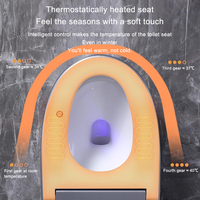 WC intelligent allongé avec télécommande, abattant automatique, protection anti-éclaboussures en mousse, sans limite de pression d'eau