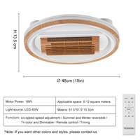 Ventilateur de plafond LED à 6 vitesses avec variateur d'intensité et télécommande, design moderne XD263, pour chambre à coucher, avec lumière intégrée, par les fabricants de ventilateurs de plafond avec lumière