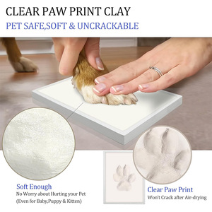 Pet Photo <b>Frame</b> Foldable Paw Print Keepsake White Plastic Rectangle Modern Simple Design For Dog Cat <b>Memorial</b> - Product Image 2