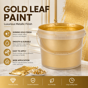 Water-based Gold Foil Paint High-gloss <b>Glitter</b> Metallic Decorative Paint - Product Image 1
