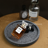 Pierre de travertin noir naturel poli rond, prix d'usine, pour hôtel, appartement, décoration intérieure, utilisation en mariage, présentoir à bijoux, plateau de service