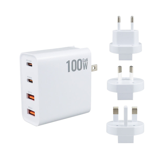 48W 65W 100W Folding Head Multi Port 4 Port Fast Charger Type C Charging Block 3.1A USB Wall Charger OTP PD QC Charging Cube