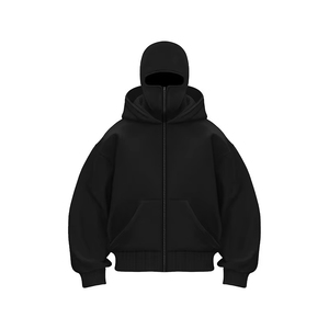 Chandail à Capuche Hiver de Fabricants Personnalisé Double Couche Pullover Homme Surdimensionné <span class=keywords><strong>Ninja</strong></span> Balaclava Polaire Épais Fermeture Éclair Masque - Product Image 1