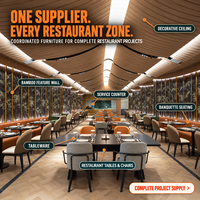 Ensemble de mobilier de restaurant et café de luxe sur mesure J2S, sièges incurvés modernes, tables en marbre, projets d'aménagement commercial pour hôtels