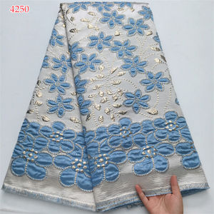 4250 africano Jacquard broccato tessuti di pizzo nigeriano damasco 2025 le ultime donne francesi pizzo dorato per abito da sposa - Product Image 3