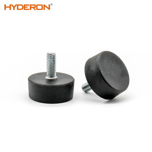 Hyderon Adjustable <b>Shelf</b> Feet Black <b>Plastic</b> Round Flat Bottom Furniture Pads - Product Image 4