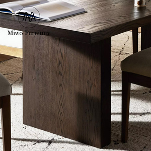 Hiện đại nhà phòng ăn đồ nội thất 8 6 chỗ ngồi dài hình chữ nhật lớn dày bảng gỗ sồi rắn Gỗ Óc Chó tối vết bàn ăn - Product Image 3