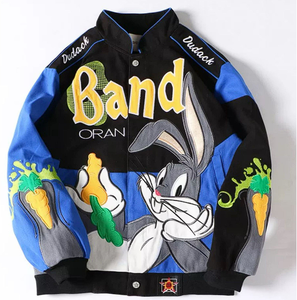 เสื้อแจ็คเก็ตมอเตอร์ไซค์สีดำแบบยูนิเซ็กซ์  บุผ้านวม กันลม เป็นมิตรกับสิ่งแวดล้อม  แบบกลับด้านได้  คอตั้ง  ปิดด้วยซิป  ลายปะติด  ทรงเข้ารูป - Product Image 4