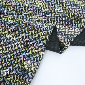 Chất lượng cao 3mm <span class=keywords><strong>sequin</strong></span> vải đa màu lượn sóng hạt thêu vải váy cưới váy lót thời trang dệt kim cô gái - Product Image 5