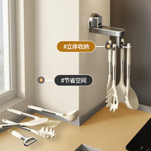 Soporte de pared para espátulas de cocina con ventosa de vacío, instalación sin taladro para almacenamiento de utensilios - Product Image 1