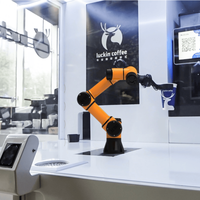 AI insansız süt çay meyve suyu içecek kahve Robot makinesi AUBO-iH10 taşınabilir masaüstü Robot kol ulaşmak 1350mm çin Cobot