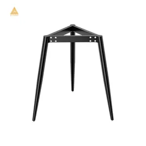 金属桌脚三角腿不锈钢伸缩圆柱形三角桌架