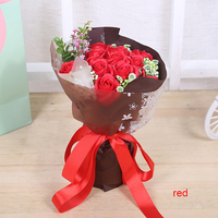 Magnifique bouquet de roses artificielles, boîte cadeau, fleurs de savon pour mariage