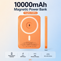 Batterie externe magnétique 10000 mAh en alliage de lithium polymère, couleur argent étoilé, chargeur de téléphone portable portable