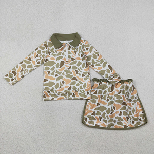 Conjunto de Ropa para Niñas con Sudadera con Cremallera y Estampado de Camuflaje, Falda y Pantalones Cortos - Product Image 4