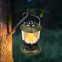 Lanterne de camping LED rétro vintage, utilisation en extérieur, portable, rechargeable par USB, lumière extérieure 300 lumens IP44