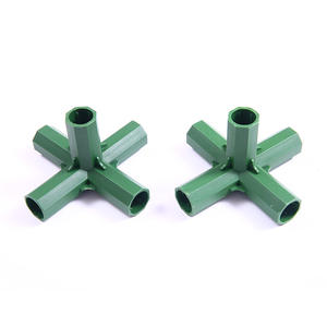 Raccords de tuyauterie en acier revêtus de plastique de 11 mm et 16 mm, joint de jardin, trois, quatre, <span class=keywords><strong>cinq</strong></span> voies, support de piquet, connecteur de treillis en plastique - Product Image 2