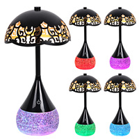 Luxe 3 couleurs lumière étape tactile gradateur luminosité rvb paillettes liquide lumière étudiant lecture LED lampe de bureau avec forme de parapluie