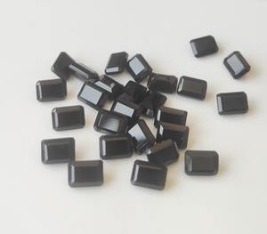 Pierre précieuse en vrac à facettes en onyx noir naturel en gros haute demande 4x6mm-15x20mm coupe octogonale pour la fabrication de bijoux - Product Image 4