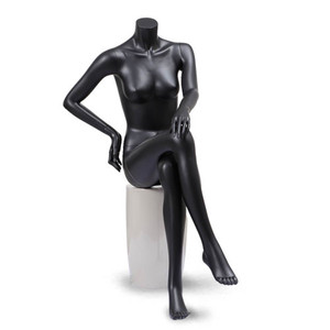 Espositore Femminile di Alta Gamma per Negozi di Abbigliamento <span class=keywords><strong>Donna</strong></span>, Manichino a Figura Intera in FRP Nero Opaco per Vetrine - Product Image 2