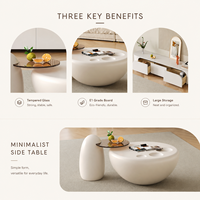 Kreatives Paar Minimalistische Weiße Unregelmäßig Geformte Couchtische für Wohnzimmer Schlafzimmer Apartment-Nutzung mit Umweltfreundlichen Platten