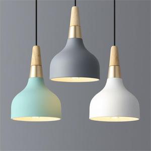 Personalità camera da letto comodino lampadario scandinavo minimalista in <span class=keywords><strong>legno</strong></span> sala da pranzo bar luce pendente <span class=keywords><strong>paralume</strong></span> in ferro colorato - Product Image 4