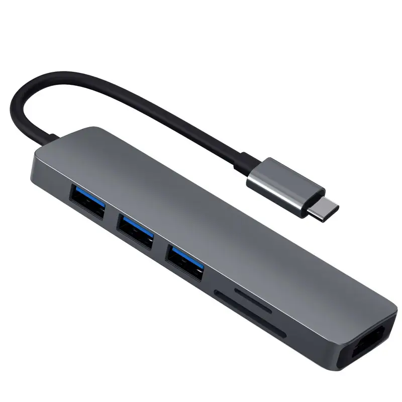 6 em 1 USB C hub docking station para iPad Pro USB3.1 4K HD carregador de transferência de dados de Alta velocidade cubo tipo c sem fio