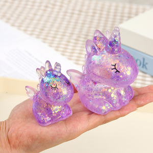 Purple Unicorn TPR Maltose Flash Stress Relief Toy Slow <b>Rebound</b> Hands Grip Pinch Stress Relief Toys - Product Image 1