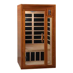 New Design Hemlock Infrared Sauna Steam 1-2 Person Sauna Cabinet Solid Wood Hemlock Red Cedar Indoor Steam Sauna Room