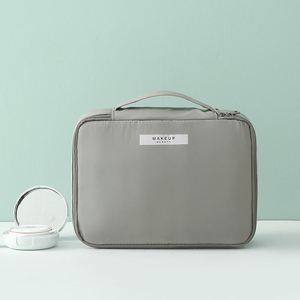 Custom Logo Water Resistant Polyester Simple <b>Large</b> Capacity Outdoor Travel <b>Makeup</b> Storage Cosmetic <b>Bag</b> Soft Handle Zipper - Product Image 3