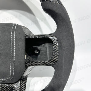 Volant en fibre de carbone véritable noir pour <span class=keywords><strong>Ford</strong></span> <span class=keywords><strong>Raptor</strong></span> 2015 2017 2019 2020 <span class=keywords><strong>2021</strong></span> 2022 F150 avec Alcantara Pièces de voiture Livraison directe - Product Image 3