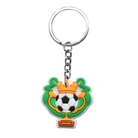 Cadeaux promotionnels de football Coupe du Monde 2026 Porte-clés personnalisé en acier inoxydable gaufré écologique avec mousqueton en PVC pour les fans