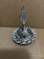 Brûleur d'encens arabe en alliage argenté, petit et mini brûleur d'encens, fer plaqué argent, brûleur d'encens du Moyen-Orient avec base en métal