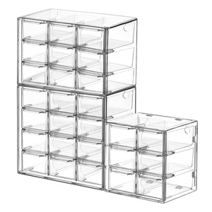 Caja de Almacenamiento de Plástico Transparente, Diseño Moderno, Mini Cajonera Rectangular, para Control Remoto, Uso en Escritorio - Product Image 1