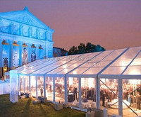 Tente de réception transparente de luxe avec structure en aluminium, imperméable, 40 x 60, pour 100 personnes, usage commercial, restaurant, dôme extérieur, grande tente transparente