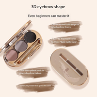 Poudre à sourcils teintée bicolore effet ombre florale dorée – Végétalienne, minérale, waterproof, résistante à la transpiration, fini mat longue tenue