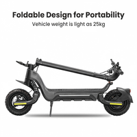 Scooter Eléctrico de 800W, 10 Pulgadas, Neumáticos Todoterreno, Velocidad de 45KM/H, Plegable, para Adultos, con Control por Aplicación, Frenos de Disco Dobles
