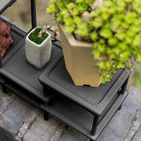 Support à fleurs en résine à 5 niveaux, 3 niveaux connectés, style chinois, non pliable, pour intérieur/extérieur, présentoir pour plantes succulentes, jardin