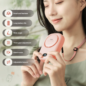 พัดลมคล้องคอ แบตเตอรี่ 2000mAh เครื่องทำความเย็นขนาดเล็กแบบพกพา ชาร์จซ้ำได้ ไม่มีใบพัด ใช้งานได้ในรถยนต์ กลางแจ้ง โรงแรม - Product Image 2