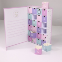 Boîte cadeau calendrier de l'avent personnalisée pour cosmétiques, parfums, bijoux, chocolats surprise, emballage de calendrier avec logo pour Noël