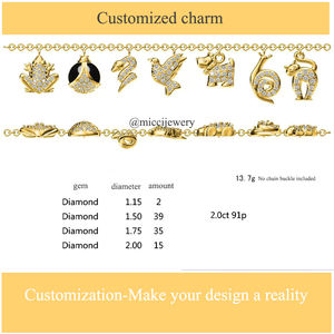 תכשיטי נירוסטה מצופים זהב 18 קראט של MICCI, צמיד אופנתי משובץ זירקון לנשים, עמיד בפני כתמים. - Product Image 2