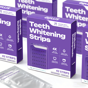 Tiras Blanqueadoras Dentales Púrpuras, Tratamiento para Manchas en los <span class=keywords><strong>Dientes</strong></span>, Tiras Blanqueadoras Púrpuras que Combinan Blanqueamiento y Corrección del Color - Product Image 1